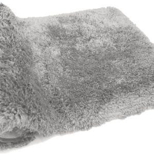 Bathroom Rugs 20" W x 32" L, Bath Mat for Bathroom, Bedroom, Laundry Room & Kitchen, Non-Slip Rubber Latex Backing, Extra Soft and Absorbent Microfiber Carpet, Machine Washable Rug, Silver Gray