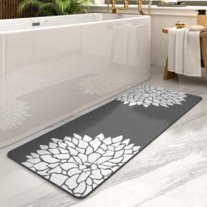 No Stains Bathroom Runner Rug-Bath Mats for Bathroom Non Slip-Super Absorbent Bath Floor Mat Quick Dry Diatomaceous Earth Bath Rug-Large Bathmat-17 x57