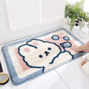 Rabbit Bathroom Rug Mat, Extra Soft and Absorbent Bath Rugs, Machine Wash Dry, Animal Non-Slip Carpet Mat for Tub, Shower, and Bath Room, 20" x 31"